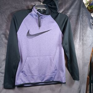 Nike Purple and Black Hoodie Unisex Size M KIDS